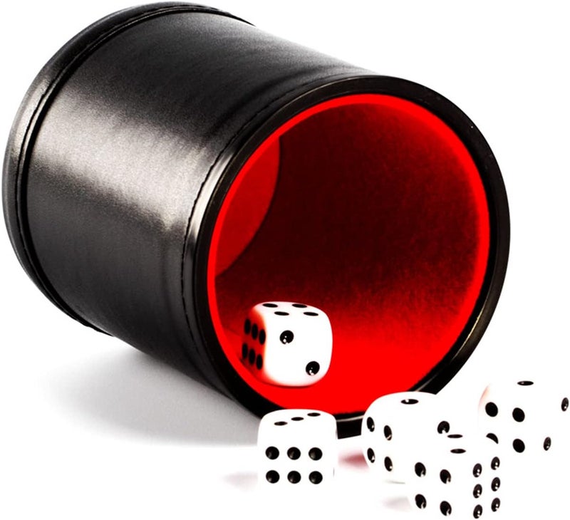 Magic Vosom Felt Lined Professional Dice Cup with 5 Dice Quiet for Yahtzee Game (1 PCS) - Image 1